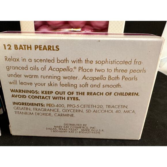VTG NOS 4X Mary Kay Bath Pearls; Acapella; 12 ct; .13 oz - Picture 3 of 3